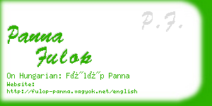 panna fulop business card